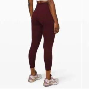 Women's Burgundy High-Waisted Leggings